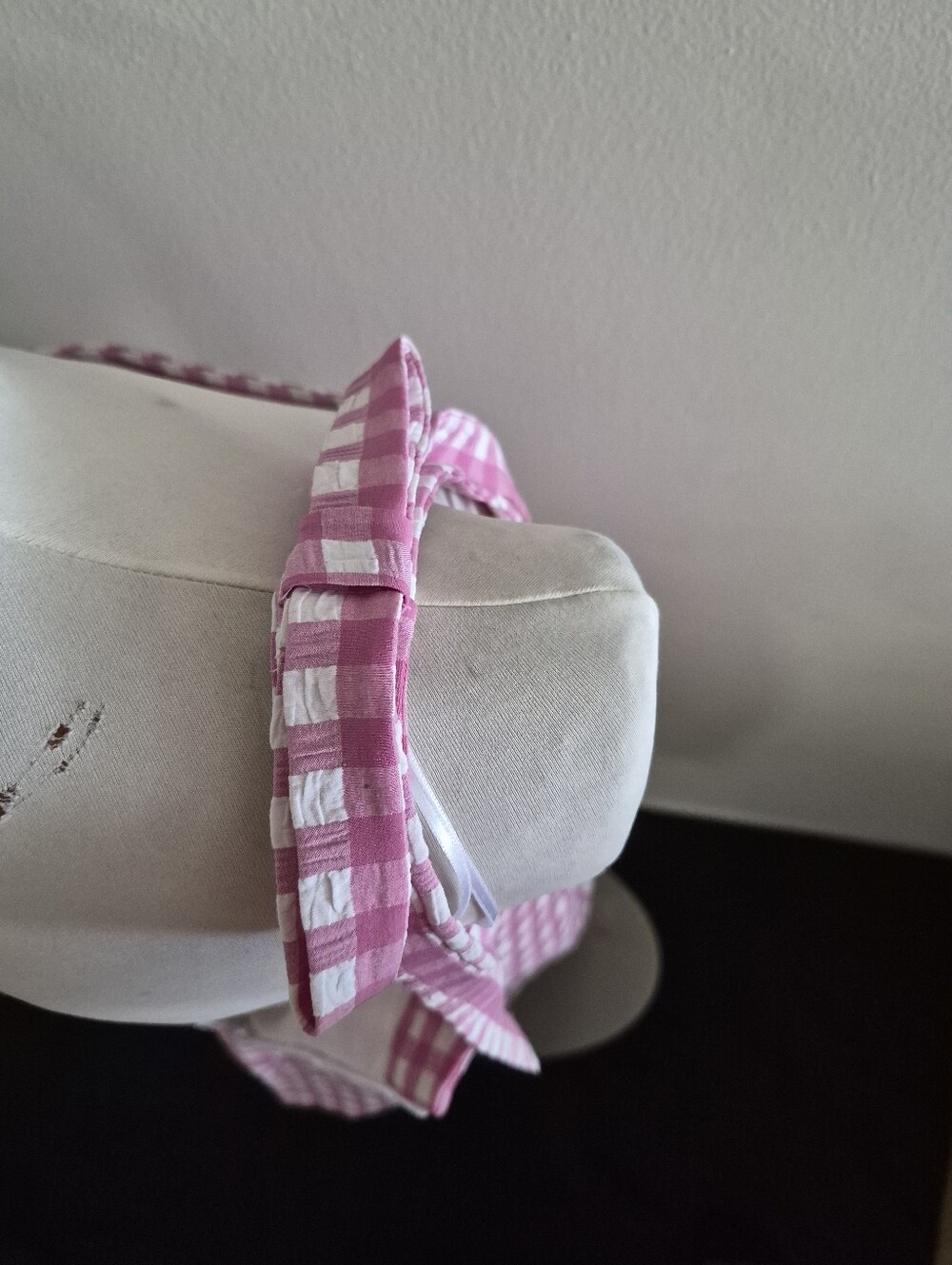 S) NWT Zara Gingham Pink/White Check Dress with Bows - Picture 7 of 9